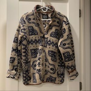 BDG Oversized Pattern Zip-Up Fleece